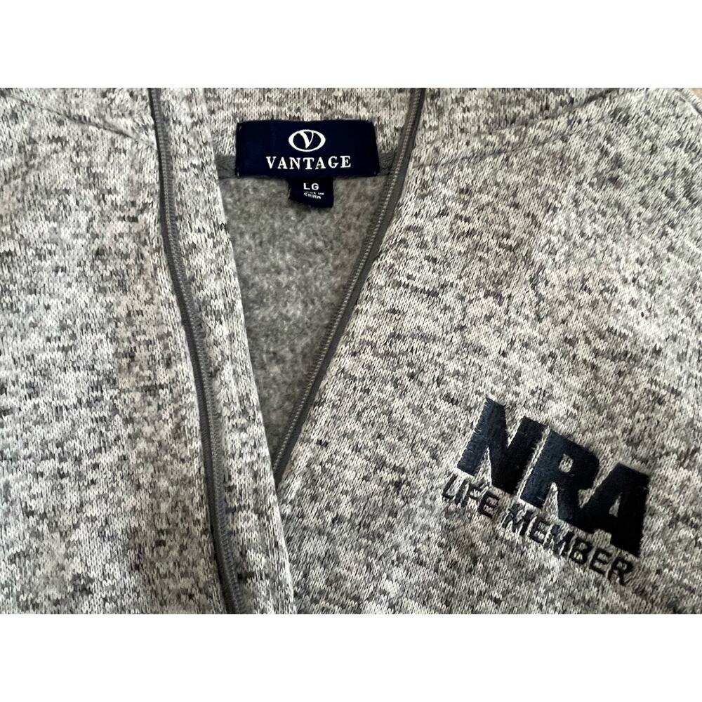 NRA Lifetime Member‎ NWOT Jacket, Marled Grey Knit, Embroidered Logo, Mens Large - Picture 4 of 6